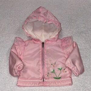 Vintage Tiny tots pink tulip windbreaker ruffles and lace 3/6m